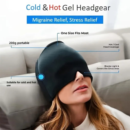 Migraine Relief Hat headache hat Gel Hot Cold Therapy lce Cap For Relieve Pain lce Hat Eye Mask Stress Pressure Pain Relief
